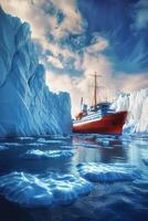 icebreaker sailing through the ice photo