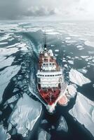 icebreaker sailing through the ice photo