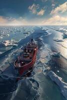 icebreaker sailing through the ice photo