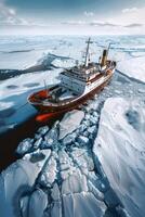 icebreaker sailing through the ice photo