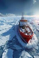 icebreaker sailing through the ice photo