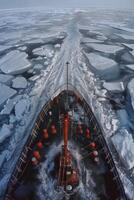 icebreaker sailing through the ice photo