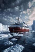 icebreaker sailing through the ice photo