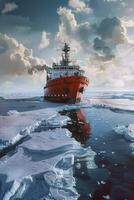 icebreaker sailing through the ice photo