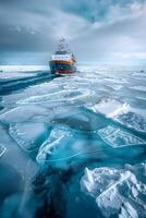 icebreaker sailing through the ice photo