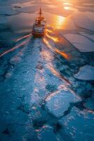 icebreaker sailing through the ice photo