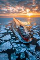 icebreaker sailing through the ice photo