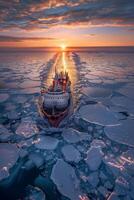 icebreaker sailing through the ice photo