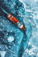 icebreaker sailing through the ice photo