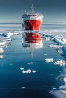 icebreaker sailing through the ice photo