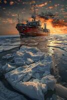 icebreaker sailing through the ice photo