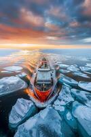 icebreaker sailing through the ice photo