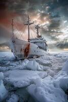 icebreaker sailing through the ice photo