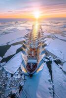 icebreaker sailing through the ice photo