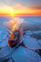 icebreaker sailing through the ice photo