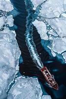 icebreaker sailing through the ice photo