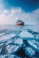 icebreaker sailing through the ice photo