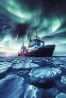 icebreaker sailing through the ice photo