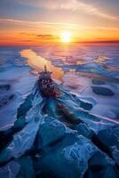 icebreaker sailing through the ice photo