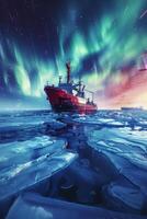 icebreaker sailing through the ice photo