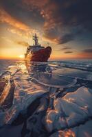 icebreaker sailing through the ice photo