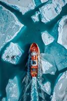 icebreaker sailing through the ice photo