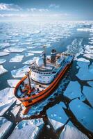 icebreaker sailing through the ice photo