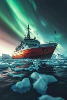 icebreaker sailing through the ice photo