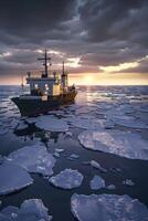 icebreaker sailing through the ice photo