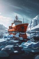 icebreaker sailing through the ice photo