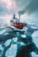 icebreaker sailing through the ice photo