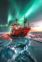 icebreaker sailing through the ice photo