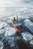 icebreaker sailing through the ice photo