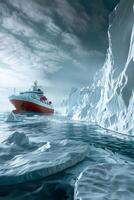 icebreaker sailing through the ice photo