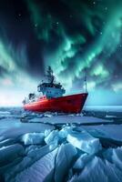 icebreaker sailing through the ice photo