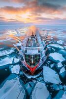 icebreaker sailing through the ice photo