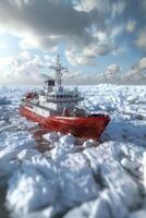 icebreaker sailing through the ice photo