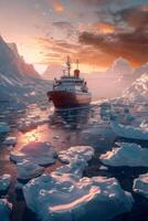 icebreaker sailing through the ice photo