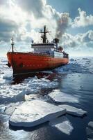icebreaker sailing through the ice photo