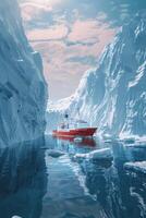 icebreaker sailing through the ice photo