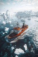 icebreaker sailing through the ice photo