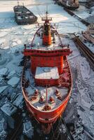 icebreaker sailing through the ice photo