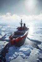 icebreaker sailing through the ice photo