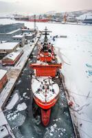 icebreaker sailing through the ice photo