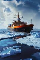 icebreaker sailing through the ice photo