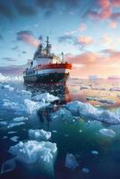 icebreaker sailing through the ice photo