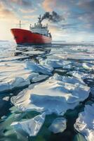 icebreaker sailing through the ice photo
