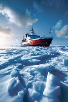 icebreaker sailing through the ice photo