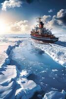 icebreaker sailing through the ice photo