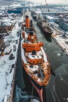 icebreaker sailing through the ice photo